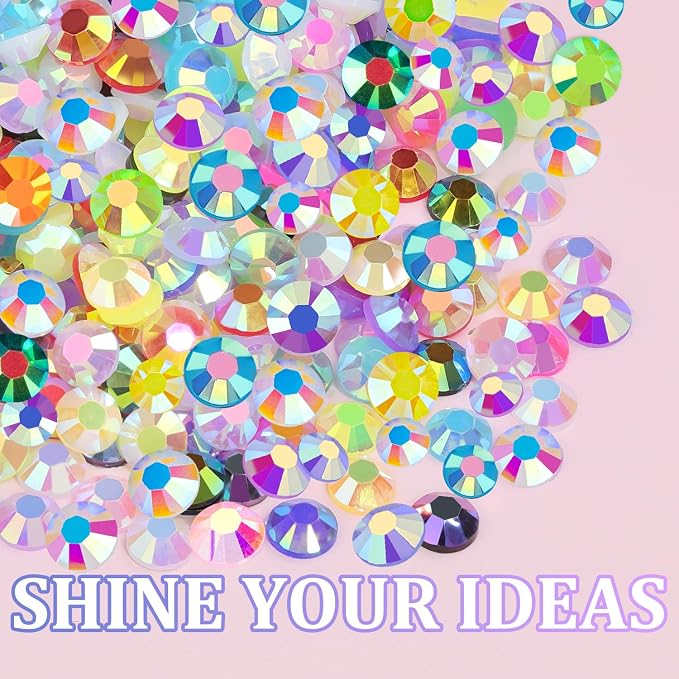 2 Boxes Jelly Rhinestones for Bedazzling, 19200Pcs 4mm & 5mm Multicolor Flatback Resin Gems for Crafting, Bedazzler Kit with Tweezer for DIY Crafts Book Fabric Decor Nail Art