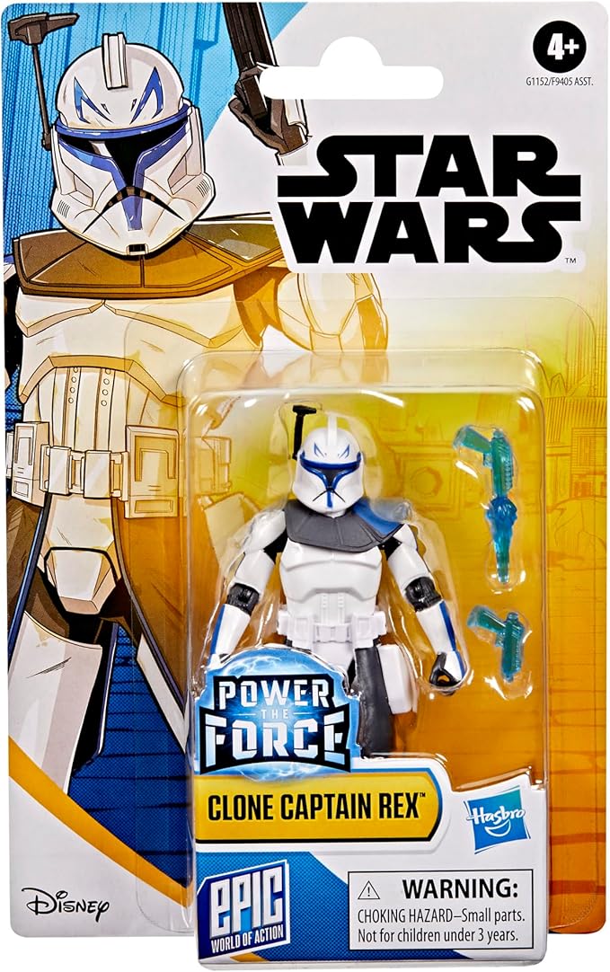 STAR WARS Epic World of Action Clone Captain Rex, 4-Inch Action Figure & 2 Accessories, Ahsoka Toys for Boys & Girls Ages 4+