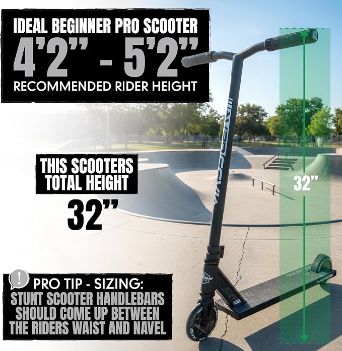 Pro Trick Stunt Scooter for Kids Ages 8-12 – Lightweight Durable 2 Wheel Freestyle Scooter for Skatepark and Street – Easy Assembly – Madd Gear MG3