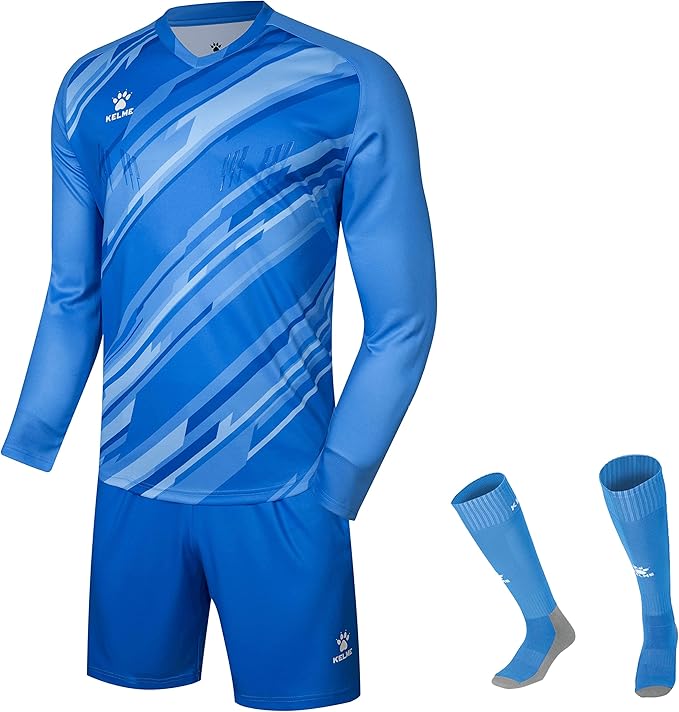 KELME Soccer Goalkeeper Jersey Pro Set Uniform - Padded Goalkeeper Shirt Shorts Socks - Men's Goalie Jersey Adults Kids
