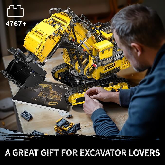 Mould King 17070 App Control Large Excavator Building Kit, RC Diggers Construction Set, Mining Excavator Construction Vehicle Building Blocks for Adults (4767 Pieces)
