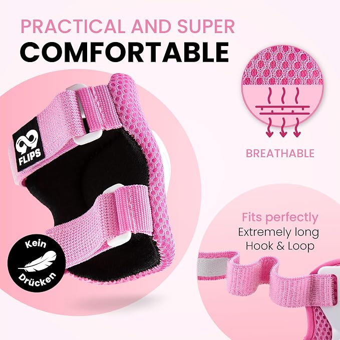 99FLIPS 6pcs Complete Set 3-12 Years- Knee Pads Elbow Pads and Wrist Guards for Kids and Toddler