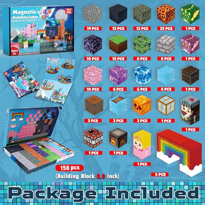 GraceDuck Magnetic Blocks - 150 PCS Build Dark Forest Castle - Magnetic Toys for Montessori Toddler Easter Christmas Birthday Gifts - STEM Sensory Toys for 3 4 5 6 7 8 9 10 Year Old Boys & Girls