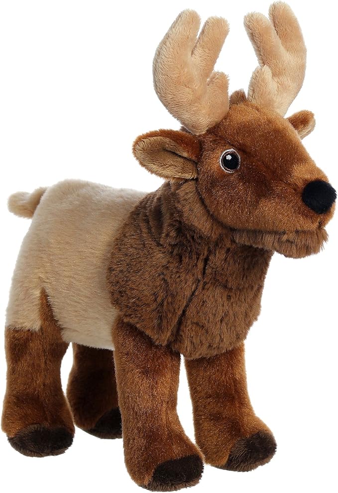 Aurora® Responsibly Made Eco Nation™ Elk Stuffed Animal - Ideal for Playtime Adventures - Perfect for Birthdays or Just Because - Brown 8.5 Inches