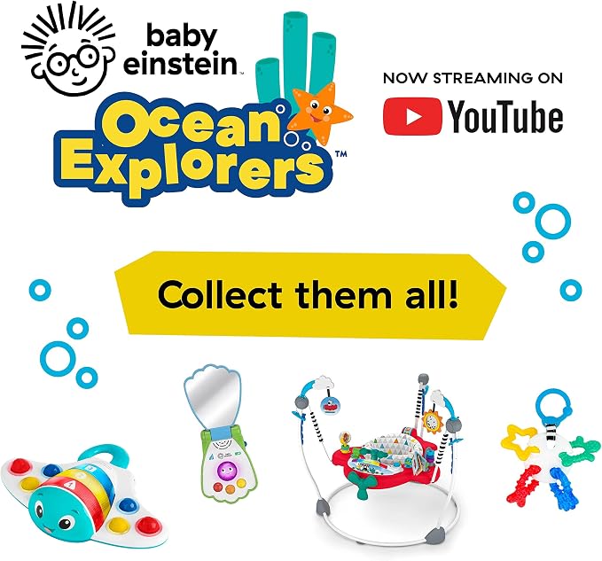 Baby Einstein Ocean Explorers Opus Spin & Sea Suction Toy for Highchair, Lights & Vibrant Colors, Ages 3 Months and up