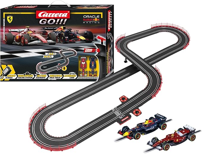 Carrera GO Champion's Racing Electric 1:43 Scale Slot Car Race Track Set
