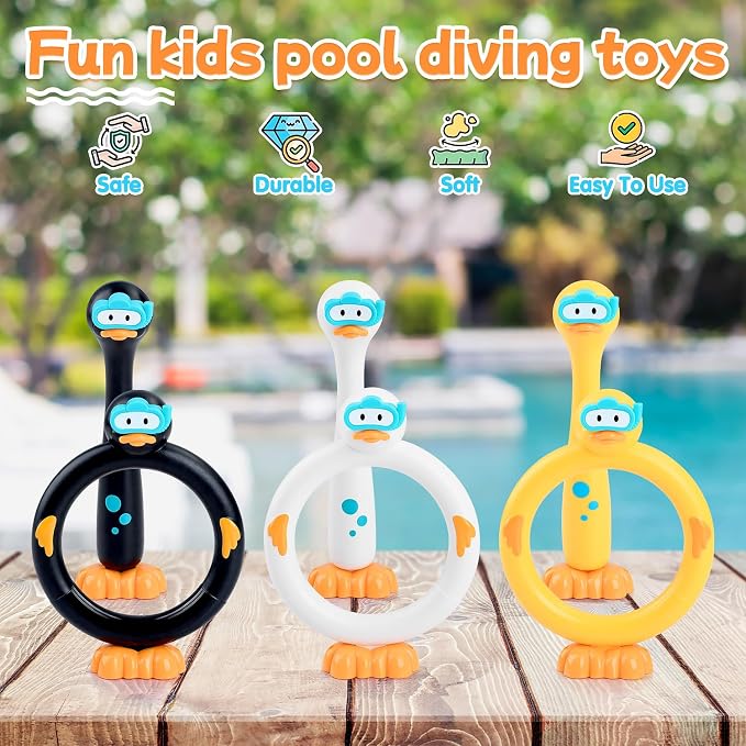 WeeHomm Pool Diving Toys for Kids, 6 PCS Swimming Pool Diving Rings, Summer Sticks Toys for Kids Ages 4-8 8-12, Fun Underwater Grow Training for Boys Girls