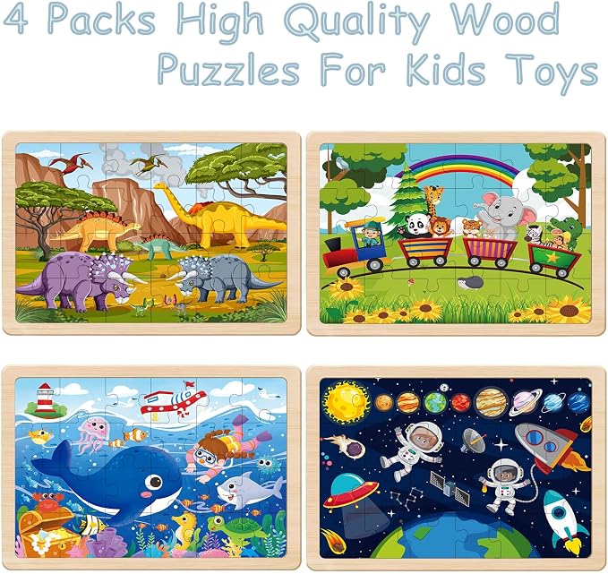 Puzzles for Kids Ages 4-6, 24 Pieces Wooden Puzzles for Toddler Toys for Boys 3-5 Children Jigsaw Puzzles for Kids Ages 4 5 6 7 8 Year Old Toys Boys Girls Gifts