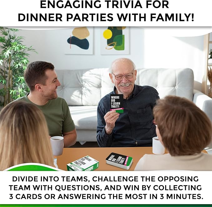 Trivia Card Games for Adults with 2000 Questions – Party Board Games for Adults, Teens&Families – Trivia Cards with Answers in Geography, History, Science, and General Knowledge for Family Game Night