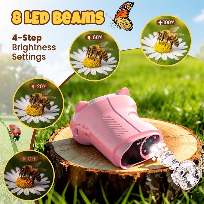 Handheld Digital Mini Microscope for Kids: 1000X 4K Portable Pocket 2.4" Screen Microscopes Toys STEM Electronic Learning Educational Science Kit 8-12 Birthday Gift 4 5 6 7 Year Old Boy Girl (Pink)