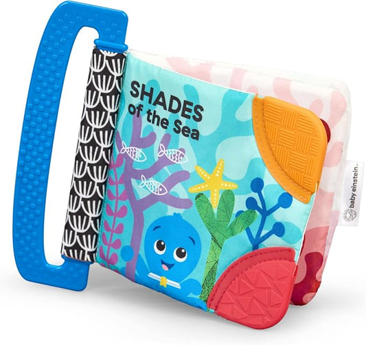Baby Einstein Ocean Explorers Teether Book, Shades of The Sea, for Sensory Engagement and Soothing, Ages 0 Months and Up