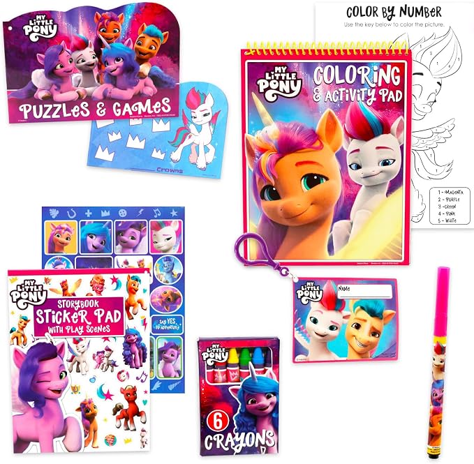 My Little Pony Ultimate Activity Set - Portfolio with Coloring Books, Stickers, Games, Puzzles, Drawing and More | My Little Pony Activities for Girls, Kids