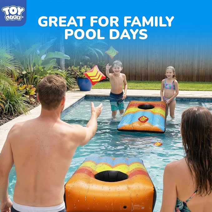 TOY Life 2 Sets Inflatable Pool Games Toys, Pool Cornhole Game Floating Toys for Adults Family, Water Games for Adults, Bean Bag Toss Game for Swimming Pools