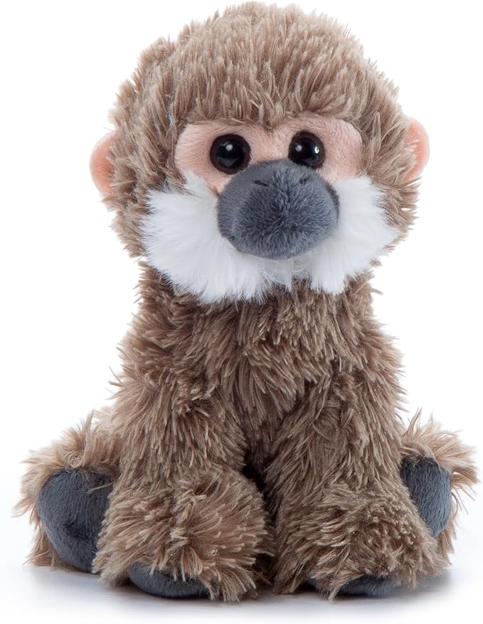 The Petting Zoo Squirrel Monkey Stuffed Animal Plushie, Gifts for Kids, Wild Onez Babiez Wildlife Animals, Monkey Plush Toy 6 inches
