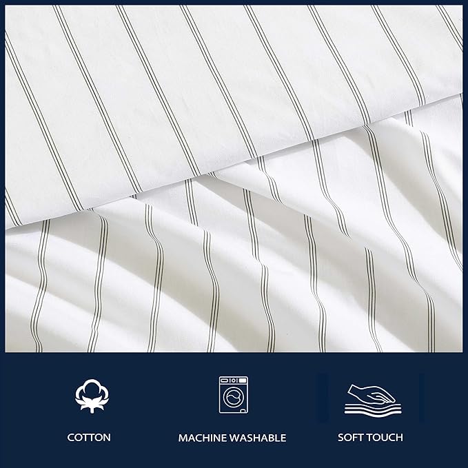 Nautica - Queen Bed Sheets, Lightweight Cotton Percale Bedding Set with Matching Pillowcases, Crisp & Cool, Oeko-Tex Certified (Skippers Island Green)
