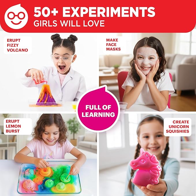 Doctor Jupiter Girls’ First Science Kit for Kids Ages 4-5-6-7-8 | Birthday Gift Ideas for 4+ Year Old Girls | STEM Toy Kit with 50+ Experiments | Learning & Educational Projects