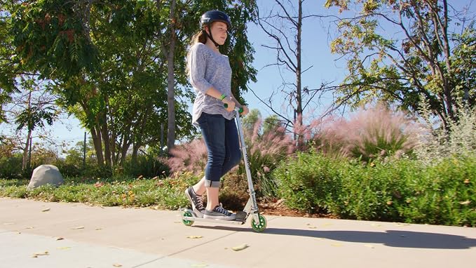 Razor A3 Kick Scooter for Kids Ages 5+ - Larger Wheels, Front Suspension, Wheelie Bar, Lightweight, Foldable, Aluminum Frame, and Adjustable Handlebars