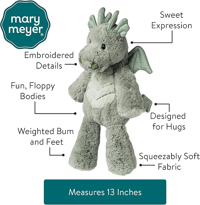 Mary Meyer Stuffed Animal Marshmallow Zoo Plush Soft Toy, 13-Inches, Dragon