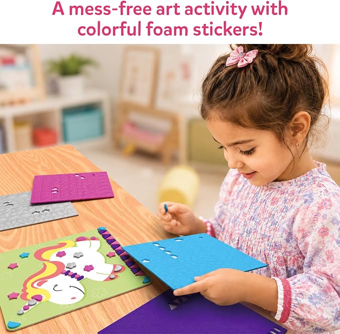Skillmatics Foam Sticker Art Activity - Unicorns & Princesses, Mess-Free Fun for Kids, 800+ 3D Foam Stickers, DIY Felt Craft Kits, Gifts for Girls & Boys Ages 3, 4, 5, 6, 7