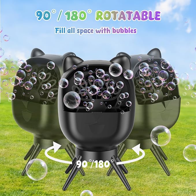 Portable Bubble Machine for Kids with 1800mAh Rechargeable Battery, 400ml Large Tank, Dual Speed Control & USB-C Charging, Indoor Outdoor Bubble Blower Party Toy