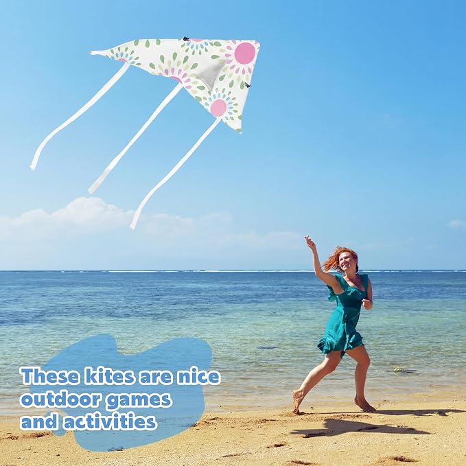 Honoson 20 Pieces DIY Blank Kite with Watercolor Pens and String 20 Inch Making Craft Kits Decorating Coloring Kite Pack for Outdoor and Activities