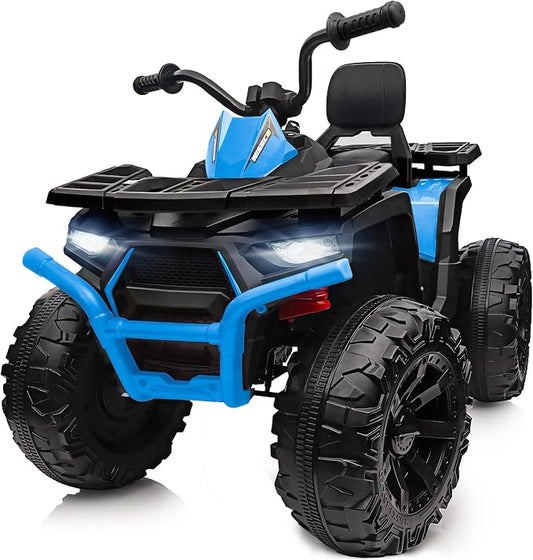 Hikiddo Kids ATV 4 Wheeler, 24V Ride On Toys Car for Big Kids with 400W Motor, 2 Seater - Blue