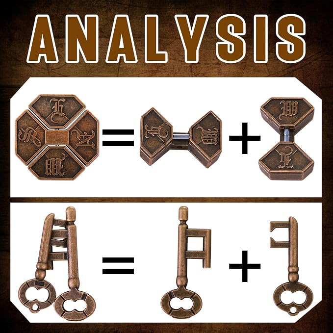 2 Pcs Metal Brain Puzzles for Adults 3D Steel Puzzle Toys Interlocking Iq Logic Education Toys Disentanglement Game for Classroom Party Challenge Gifts