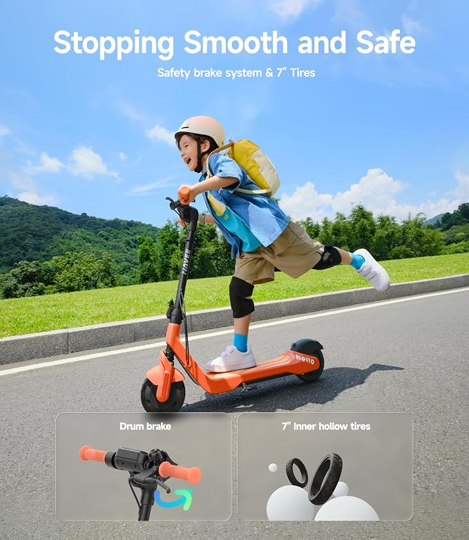 NAVEE K100 Series Electric Scooter for Kids 5-11, Adjustable Handlebar/Speed, Digital Pet, 12.4/9.9/7.5 mph, Safe Brake, Foldable, RGB Lights, Smart APP, Growing Adventurer Gift for Boys Girls, UL2272