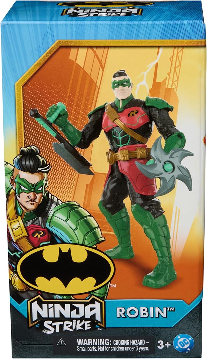 DC Comics, Batman™ Battle Clash 6” Ninja Strike Robin Action Figure with 2 Ninja Accessories, Super Hero Kids Toys for Boys and Girls Ages 3 & Up