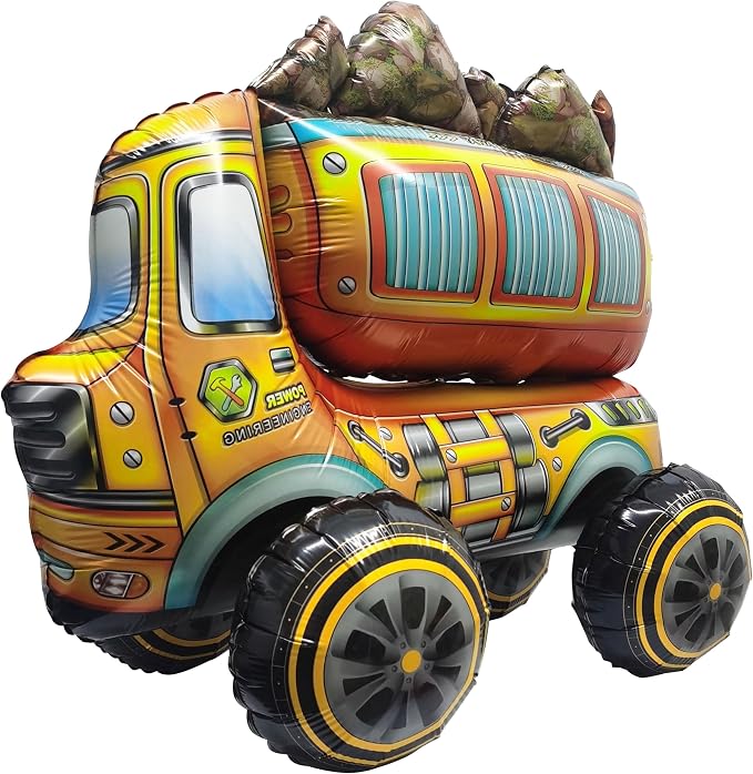 Construction Balloon Standing Dump Truck Vehicle Birthday Foil Balloon | For Construction Vehicle Transportation Birthday Theme Party Baby Shower Decoration Supplies