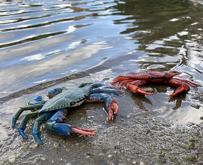 Gemini&Genius 2Pcs Crabs Marine Animal World Sea Animal Action Figure Ocean Model Toy Educational, Role Play, Cake Toppers, Swimming Toys, Bath Toys, Christmas Stocking Stuffers for Kids