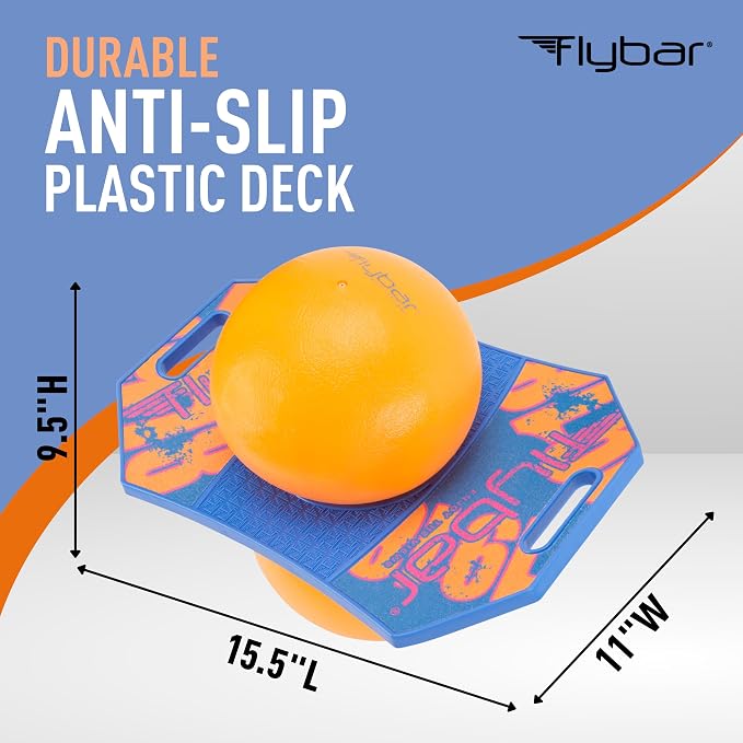 Flybar LED Pogo Trick Ball for Kids Balance Bounce Board w/Anti-Slip Deck