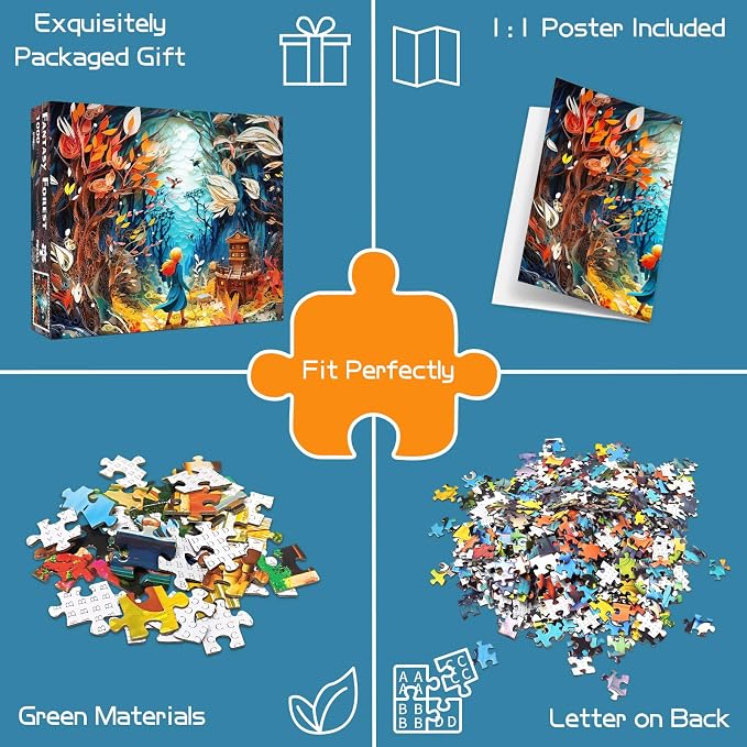 Fantasy Forest Jigsaw Puzzle, 1000 Piece Puzzle for Adults, Impossible Hard Difficult Challenging Puzzles for Adults 1000 Pieces, Home Decoration Puzzle, Interlock Perfectly No Dust