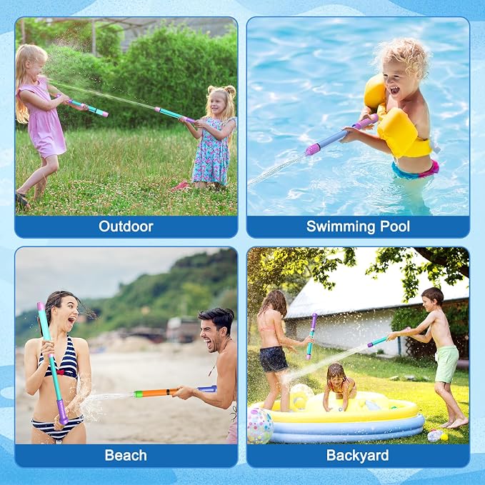 12 Pack Water Gun Soaker Blaster - Bulk Squirt Guns Kids Adults Pool Toys | Outdoor Swimming Pool Summer Beach Activity Fighting Party Game