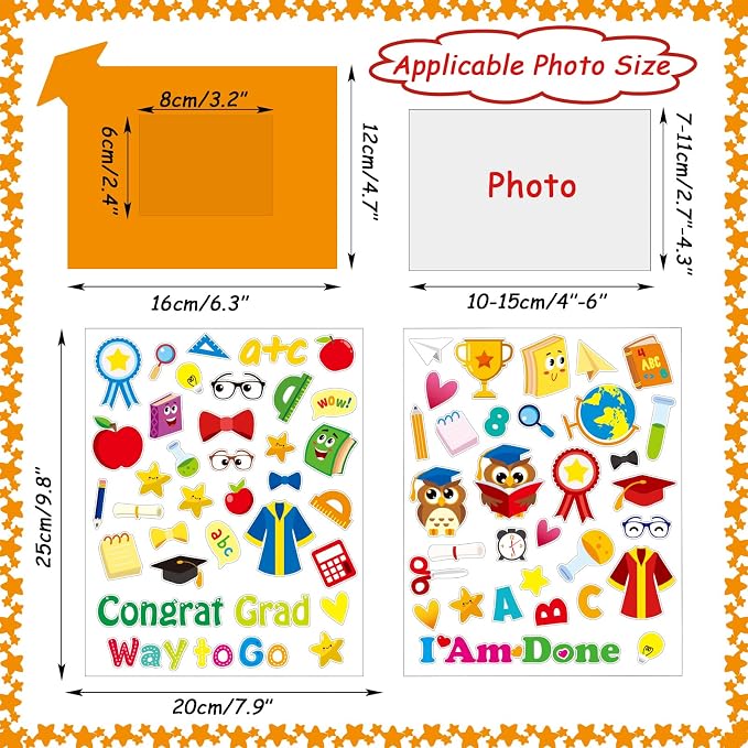 chiazllta 30 Packs Craft Kits Congrats Grad DIY Picture Frame Craft Art 2026 Party Favor Decorations for 15+