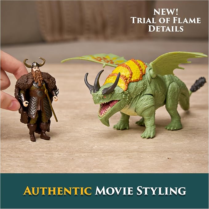 Dreamworks Dragons, How to Train Your Dragon, Rumblehorn & Stoick, Viking Duo Action Figures, Kids Toys for Boys Ages 4 and up