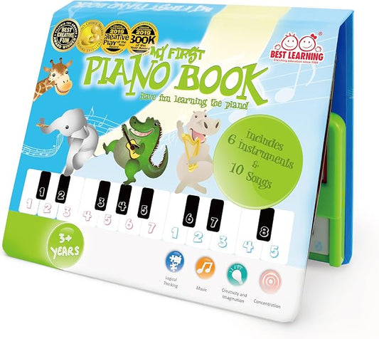 BEST LEARNING My First Piano Book — Award-Winning 20-Key Toy Piano for Toddlers and Kids Ages 3-8 — 10 Nursery Rhymes, 6 Instrument Sounds, Record & Playback — Educational Music Birthday Gift