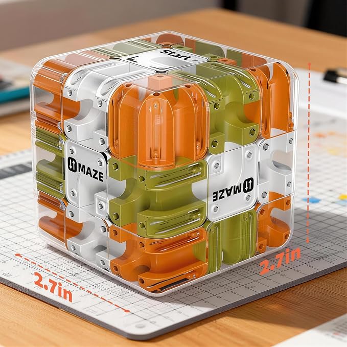 3D Labyrinth Puzzle Maze Cube - 3D Cube Puzzle for Kids 5-8 8-12, Improve Spatial Recognition and Cultivate Logical Thinking, Portable Brain Teaser for Kids & Adults (Ages 5+)‌ Boys & Girls Gifts