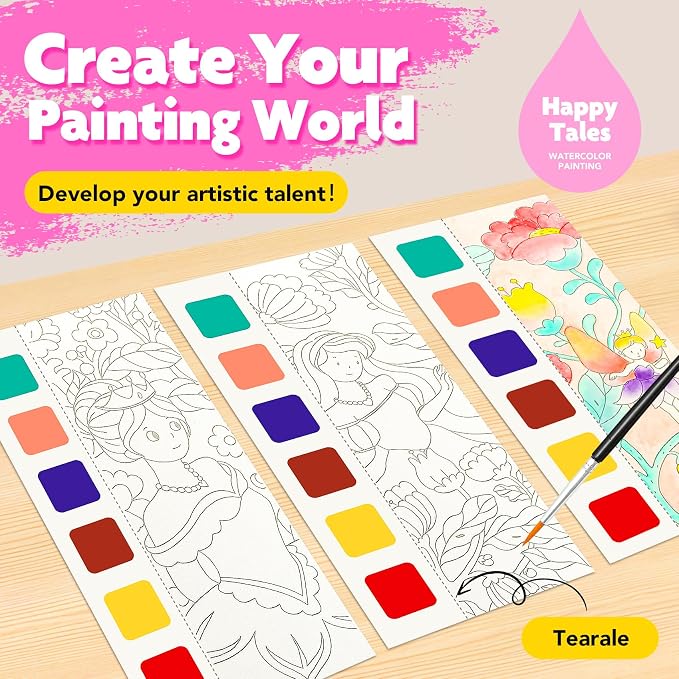 Water Coloring Book,Paint with Water Books for Kids Ages 3-5,Watercolor Painting Book for Toddlers 4-6,Creative Arts and Crafts & Airplane Travel Essentials for Boys Girls