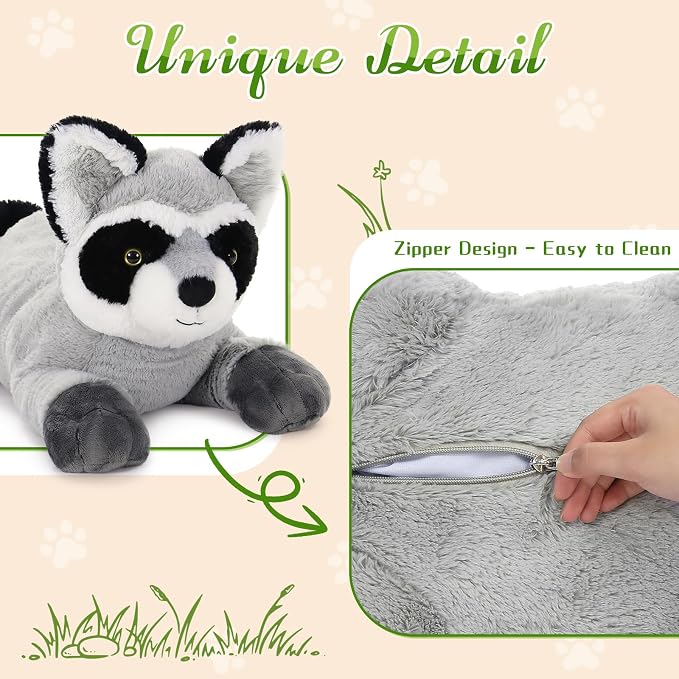 BENINY Giant Raccoon Stuffed Animal 30" - Oversized Raccoon Plush Pillow - Fluffy Big Stuffed Racoon Toy Birthday Gifts for Kids - Sweet Companion