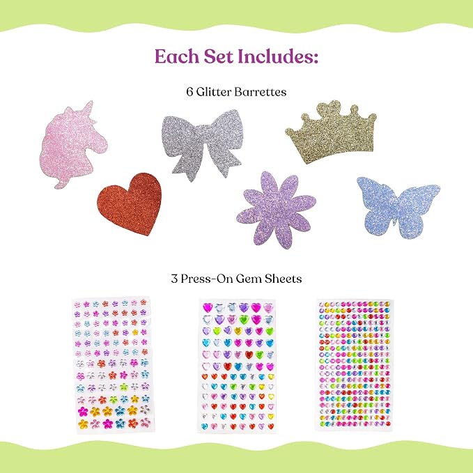 FROG SAC Hair Clip Craft Kit for Kids - Arts and Crafts for Girls, Little Girl Barrette Art for Toddlers, DIY Fashion Accessories Toys for 4 Year Old to 6 Years Old Children (Barrette)