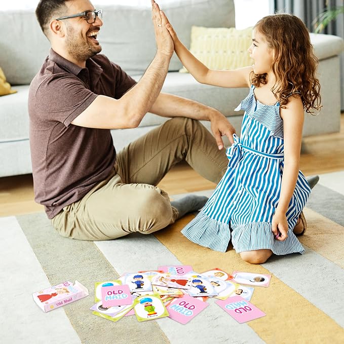 Kids Card Games,Go Fish,Old Maid Card Game,Go Fish Card Games for Kids Ages 4-8,Fun Classic Kid Toddlers Games for Family Game Night Party Travel Preschool Classroom,Stocking Stuffers Gifts,4 Decks