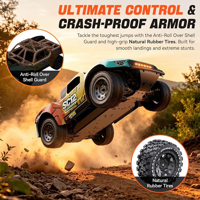 Brushless Fast RC Cars for Adults, High-Speed Remote Control Car (Orange, 1/12)