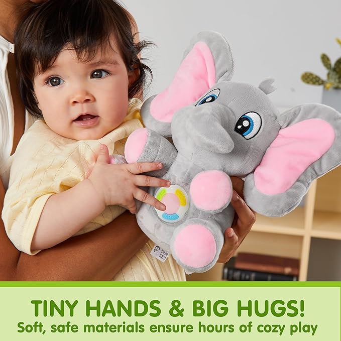 JOYIN Musical Elephant Plush Baby Toy, Stuffed Animal with Music & Light, Baby Musical Soft Plush Toys for Infant Babies, Easter Birthday Gifts for Boys and Girls 6+ Months