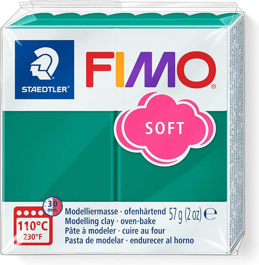 Staedtler FIMO Soft Polymer Clay - -Oven Bake Clay for Jewelry, Sculpting, Crafting, Emerald 8020-56