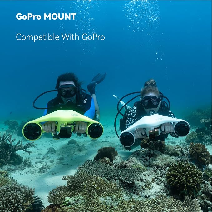 Asiwo Underwater Scooter, Sea Scooter Dual Motors with Action Camera Mount for Kids/Adults, Water Scooter 40M Waterproof for Scuba Diving Snorkeling Pool Sea Adventures
