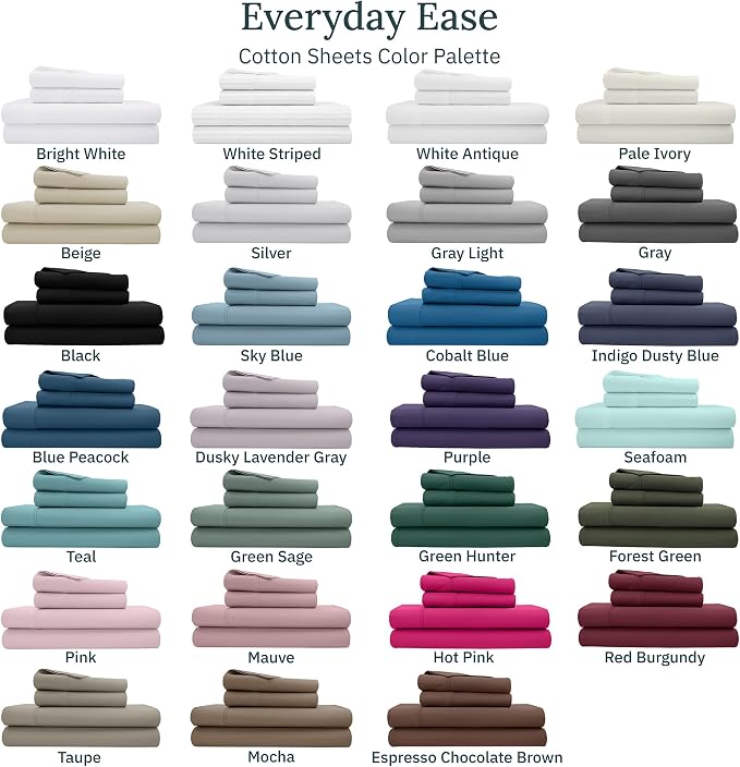 California Design Den Soft Queen Size 100% Cotton Sheet Sets, 400 TC Good Housekeeping Award Winner, Silky Sateen Weave with Deep Pockets, Long Staple Cotton Queen Bed Sheet Set - Peacock Blue