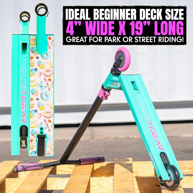 Pro Stunt Trick Scooter for Kids Ages 5-12 – Lightweight Durable Freestyle Kick Scooter for Skatepark and Street – Easy Assembly – Madd Gear MG2