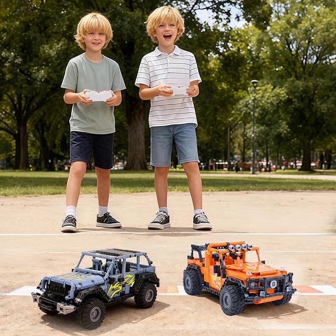 VERTOY STEM Remote Control Building Toys for Kids Ages 8-12 - RC Blue Off-Road Racing Car Kit, Educational Birthday Gift for Boys Girls 8 9 10 11 12 Year Old(715 Pcs)