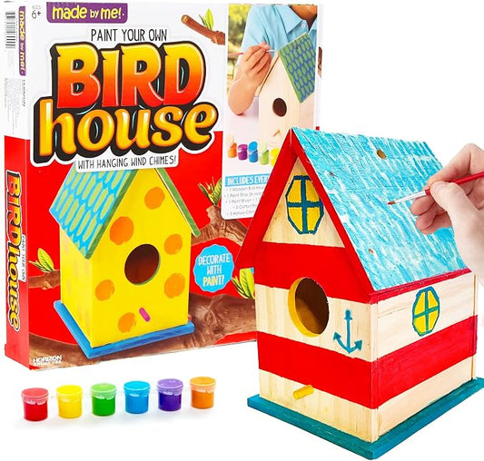 Made By Me Build & Paint Your Own Wooden Toys, DIY Wood Craft Kit, Easy to Assemble, Birdhouse
